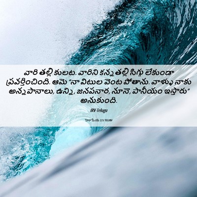 Picture 06 - హోషేయ 2:5 TELIRV - వారి తల్లి కులట. - Bible Verse Picture