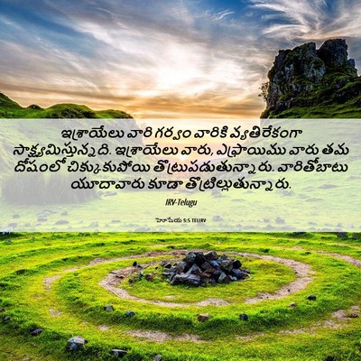 Picture 06 - హోషేయ 5:5 TELIRV - ఇశ్రాయేలు వారి - Bible Verse Picture