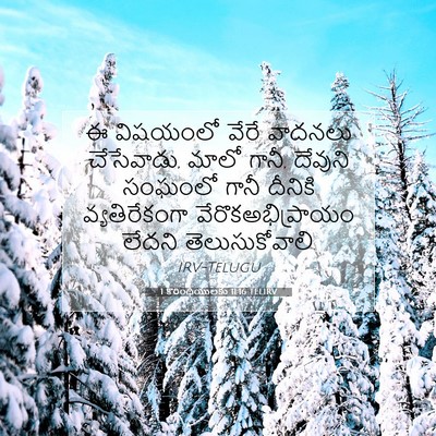 Picture 07 - 1 కొరింథీయులకు 11:16 TELIRV - ఈ విషయంలో వేరే - Bible Verse Picture