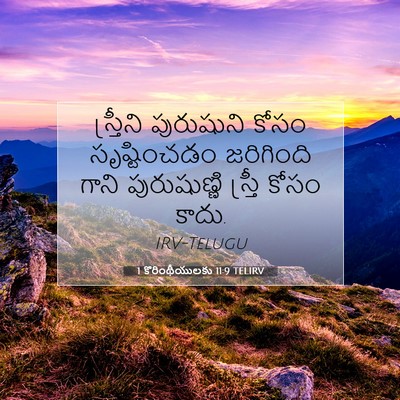 Picture 07 - 1 కొరింథీయులకు 11:9 TELIRV - స్త్రీని పురుషుని - Bible Verse Picture