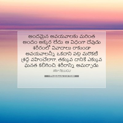 Picture 07 - 1 కొరింథీయులకు 12:24 TELIRV - అందమైన అవయవాలకు - Bible Verse Picture