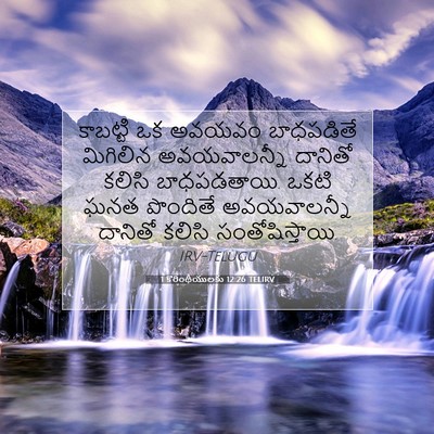 Picture 07 - 1 కొరింథీయులకు 12:26 TELIRV - కాబట్టి ఒక అవయవం - Bible Verse Picture
