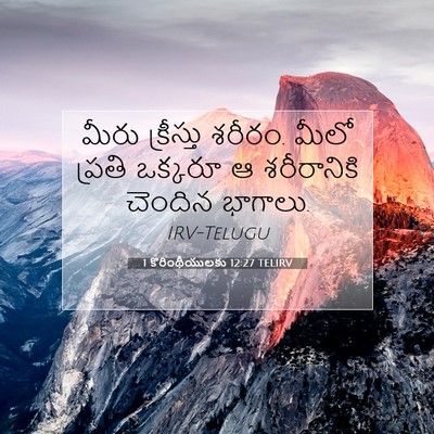Picture 07 - 1 కొరింథీయులకు 12:27 TELIRV - మీరు క్రీస్తు - Bible Verse Picture