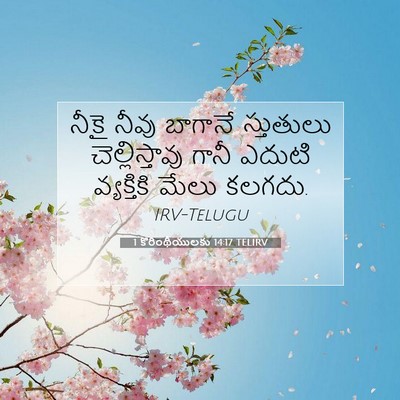 Picture 07 - 1 కొరింథీయులకు 14:17 TELIRV - నీకై నీవు బాగానే - Bible Verse Picture