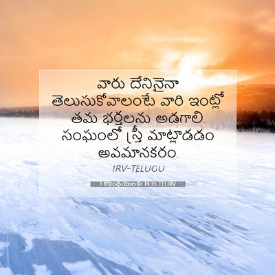 Picture 07 - 1 కొరింథీయులకు 14:35 TELIRV - వారు దేనినైనా - Bible Verse Picture