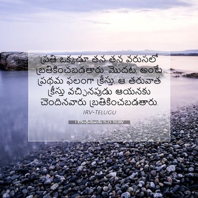 Picture 07 - 1 కొరింథీయులకు 15:23 TELIRV - ప్రతి ఒక్కడూ తన తన - Bible Verse Picture
