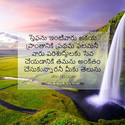 Picture 07 - 1 కొరింథీయులకు 16:15 TELIRV - స్తెఫను ఇంటివారు - Bible Verse Picture