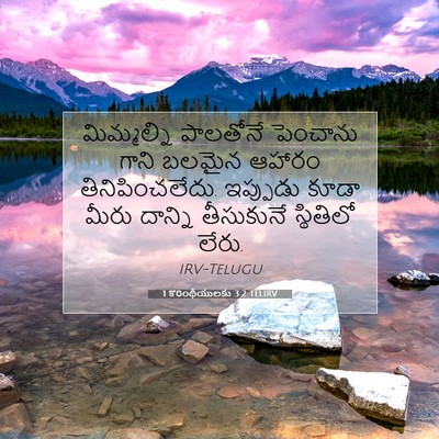 Picture 07 - 1 కొరింథీయులకు 3:2 TELIRV - మిమ్మల్ని పాలతోనే - Bible Verse Picture