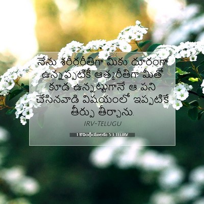 Picture 07 - 1 కొరింథీయులకు 5:3 TELIRV - నేను శరీరరీతిగా - Bible Verse Picture