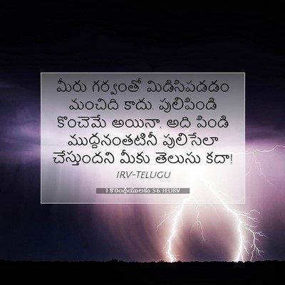 Picture 07 - 1 కొరింథీయులకు 5:6 TELIRV - మీరు గర్వంతో - Bible Verse Picture