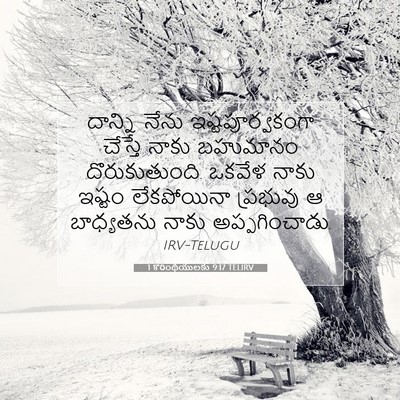 Picture 07 - 1 కొరింథీయులకు 9:17 TELIRV - దాన్ని నేను - Bible Verse Picture