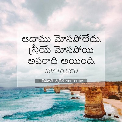 Picture 07 - 1 తిమోతి పత్రిక 2:14 TELIRV - ఆదాము మోసపోలేదు, - Bible Verse Picture