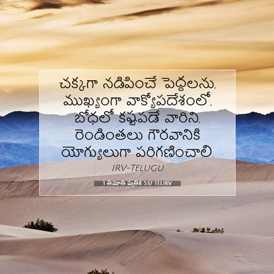 Picture 07 - 1 తిమోతి పత్రిక 5:17 TELIRV - చక్కగా నడిపించే - Bible Verse Picture
