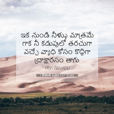 Picture 07 - 1 తిమోతి పత్రిక 5:23 TELIRV - ఇక నుండి నీళ్ళు - Bible Verse Picture
