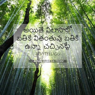 Picture 07 - 1 తిమోతి పత్రిక 5:6 TELIRV - అయితే విలాసాల్లో - Bible Verse Picture