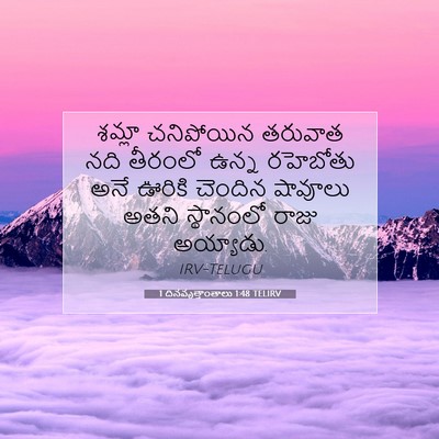 Picture 07 - 1 దినవృత్తాంతాలు 1:48 TELIRV - శమ్లా చనిపోయిన - Bible Verse Picture