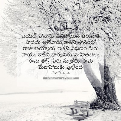 Picture 07 - 1 దినవృత్తాంతాలు 1:50 TELIRV - బయల్‌ హానాను - Bible Verse Picture