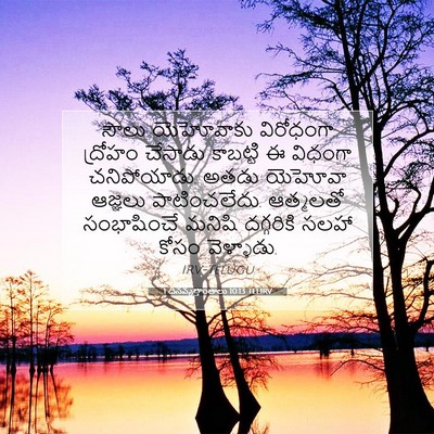 Picture 07 - 1 దినవృత్తాంతాలు 10:13 TELIRV - సౌలు యెహోవాకు - Bible Verse Picture