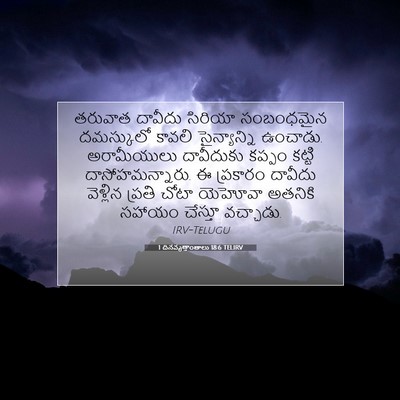Picture 07 - 1 దినవృత్తాంతాలు 18:6 TELIRV - తరువాత దావీదు - Bible Verse Picture