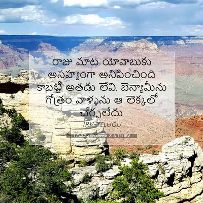 Picture 07 - 1 దినవృత్తాంతాలు 21:6 TELIRV - రాజు మాట యోవాబుకు - Bible Verse Picture