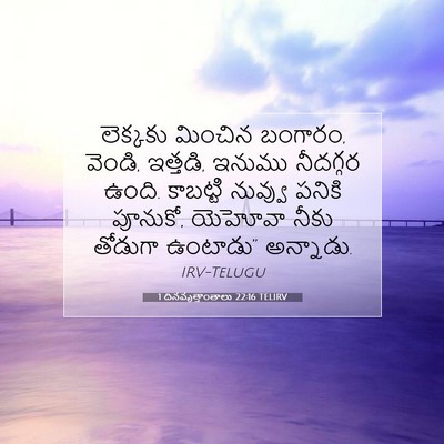 Picture 07 - 1 దినవృత్తాంతాలు 22:16 TELIRV - లెక్కకు మించిన - Bible Verse Picture