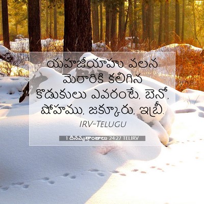 Picture 07 - 1 దినవృత్తాంతాలు 24:27 TELIRV - యహజీయాహు వలన - Bible Verse Picture