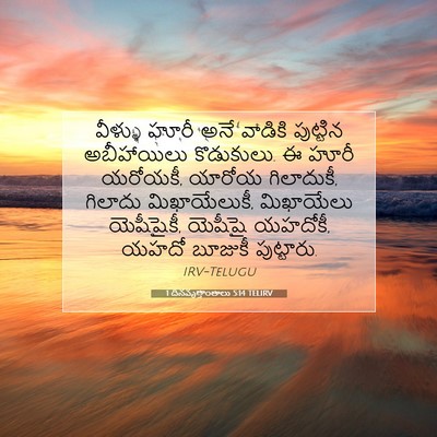 Picture 07 - 1 దినవృత్తాంతాలు 5:14 TELIRV - వీళ్ళు హూరీ అనే - Bible Verse Picture