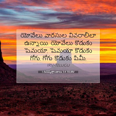 Picture 07 - 1 దినవృత్తాంతాలు 5:4 TELIRV - యోవేలు వారసుల - Bible Verse Picture