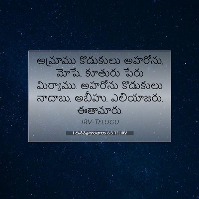 Picture 07 - 1 దినవృత్తాంతాలు 6:3 TELIRV - అమ్రాము కొడుకులు - Bible Verse Picture