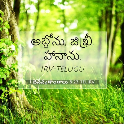 Picture 07 - 1 దినవృత్తాంతాలు 8:23 TELIRV - అబ్దోను, జిఖ్రీ, - Bible Verse Picture