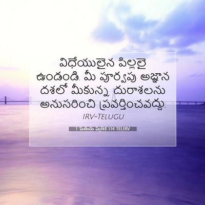 Picture 07 - 1 పేతురు పత్రిక 1:14 TELIRV - విధేయులైన పిల్లలై - Bible Verse Picture