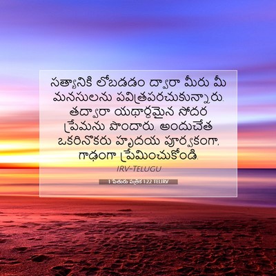 Picture 07 - 1 పేతురు పత్రిక 1:22 TELIRV - సత్యానికి లోబడడం - Bible Verse Picture