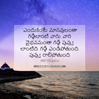 Picture 07 - 1 పేతురు పత్రిక 1:24 TELIRV - “ఎందుకంటే - Bible Verse Picture