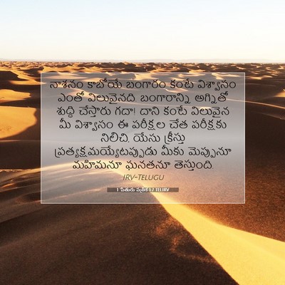 Picture 07 - 1 పేతురు పత్రిక 1:7 TELIRV - నాశనం కాబోయే - Bible Verse Picture