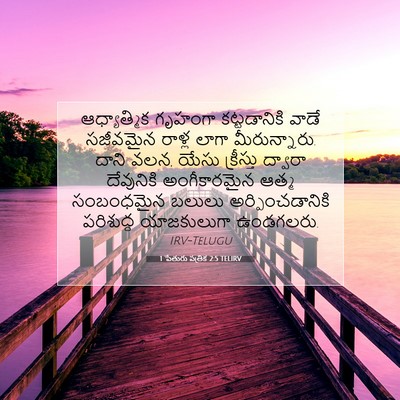 Picture 07 - 1 పేతురు పత్రిక 2:5 TELIRV - ఆధ్యాత్మిక గృహంగా - Bible Verse Picture