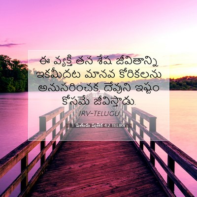Picture 07 - 1 పేతురు పత్రిక 4:2 TELIRV - ఈ వ్యక్తి తన శేష - Bible Verse Picture