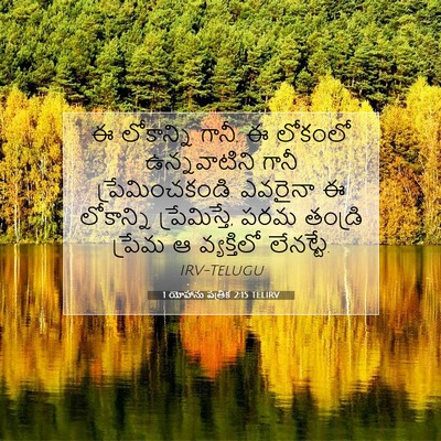 Picture 07 - 1 యోహాను పత్రిక 2:15 TELIRV - ఈ లోకాన్ని గానీ, ఈ - Bible Verse Picture
