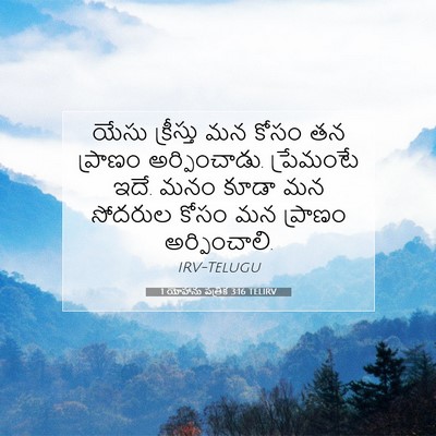Picture 07 - 1 యోహాను పత్రిక 3:16 TELIRV - యేసు క్రీస్తు మన - Bible Verse Picture