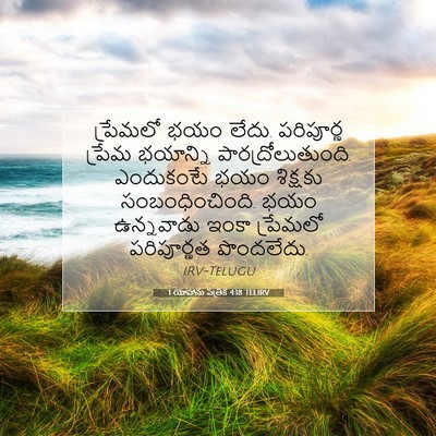 Picture 07 - 1 యోహాను పత్రిక 4:18 TELIRV - ప్రేమలో భయం లేదు. - Bible Verse Picture
