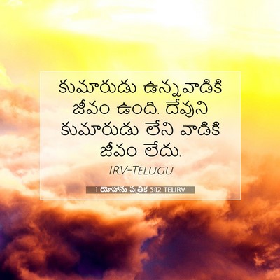 Picture 07 - 1 యోహాను పత్రిక 5:12 TELIRV - కుమారుడు - Bible Verse Picture
