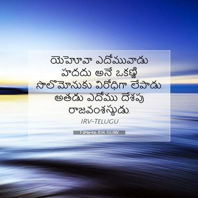 Picture 07 - 1 రాజులు 11:14 TELIRV - యెహోవా ఎదోమువాడు - Bible Verse Picture