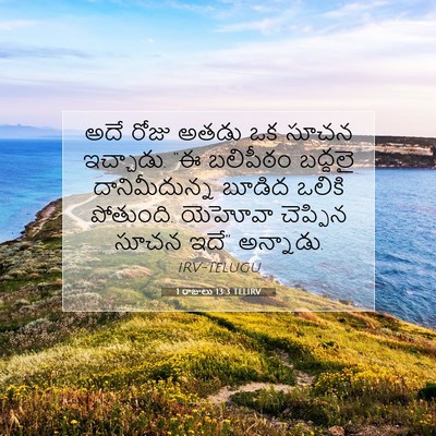 Picture 07 - 1 రాజులు 13:3 TELIRV - అదే రోజు అతడు ఒక - Bible Verse Picture