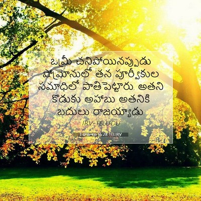 Picture 07 - 1 రాజులు 16:28 TELIRV - ఒమ్రీ - Bible Verse Picture