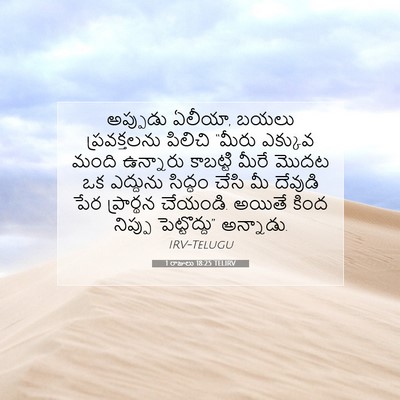 Picture 07 - 1 రాజులు 18:25 TELIRV - అప్పుడు ఏలీయా, - Bible Verse Picture