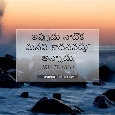 Picture 07 - 1 రాజులు 2:16 TELIRV - ఇప్పుడు నాదొక - Bible Verse Picture