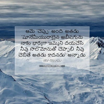 Picture 07 - 1 రాజులు 2:17 TELIRV - ఆమె “చెప్పు” అంది. - Bible Verse Picture