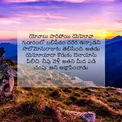 Picture 07 - 1 రాజులు 2:29 TELIRV - యోవాబు పారిపోయి - Bible Verse Picture