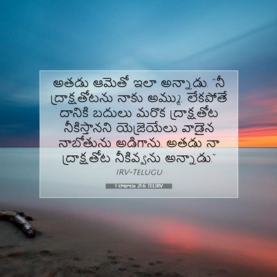 Picture 07 - 1 రాజులు 21:6 TELIRV - అతడు ఆమెతో ఇలా - Bible Verse Picture