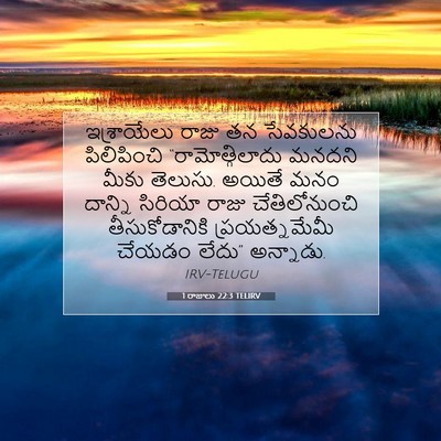 Picture 07 - 1 రాజులు 22:3 TELIRV - ఇశ్రాయేలు రాజు తన - Bible Verse Picture