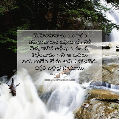 Picture 07 - 1 రాజులు 22:48 TELIRV - యెహోషాపాతు బంగారం - Bible Verse Picture
